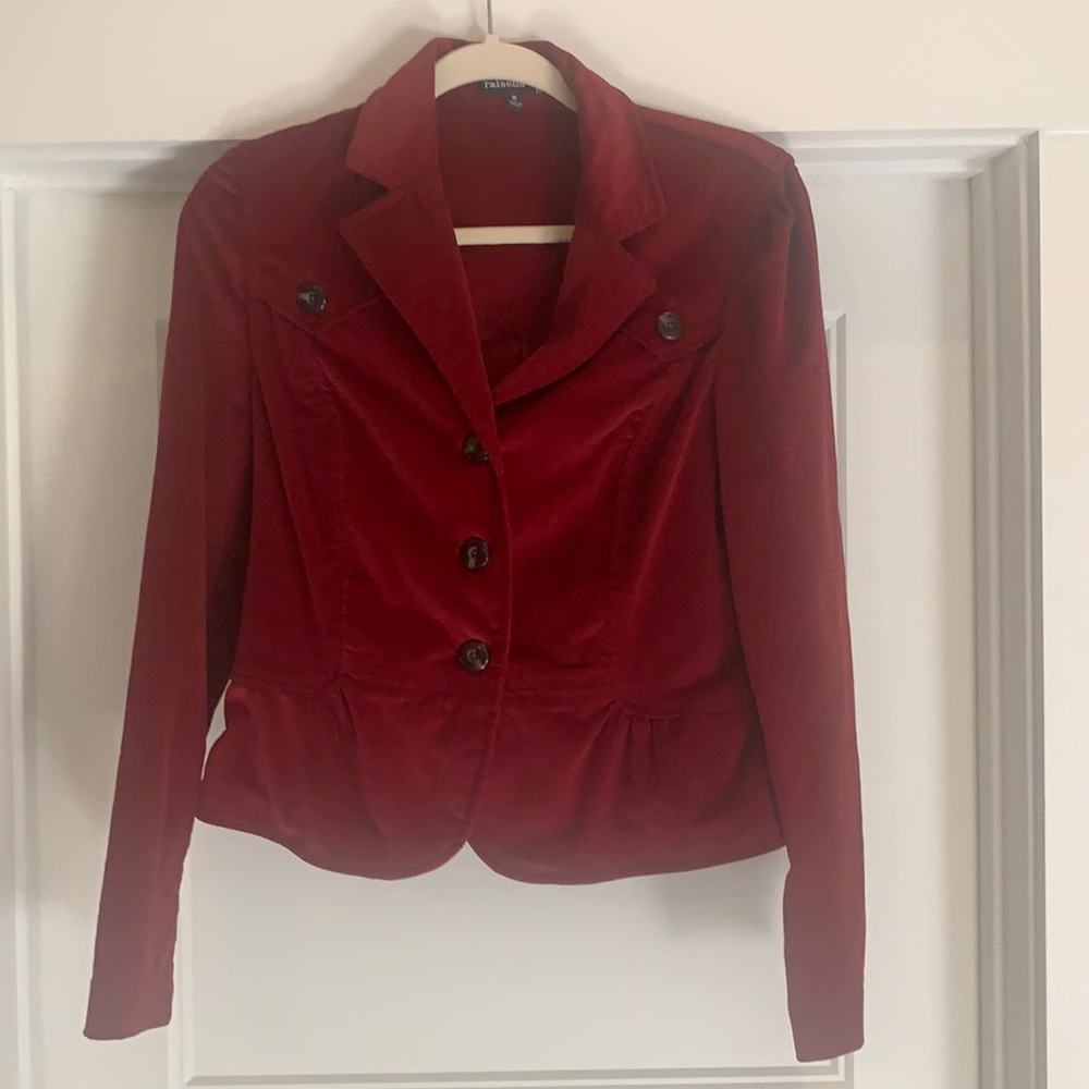 Rafaella Stretch corduroy blazer. Reddish maroon size 8